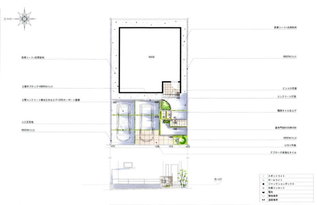 新築外構の平面図