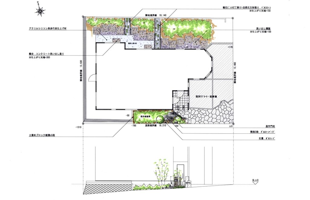 新築外構の平面図
